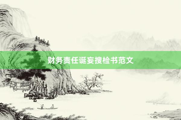 财务责任诞妄搜检书范文